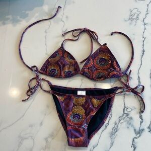 Beach Joy beaded bikini set. Size small.